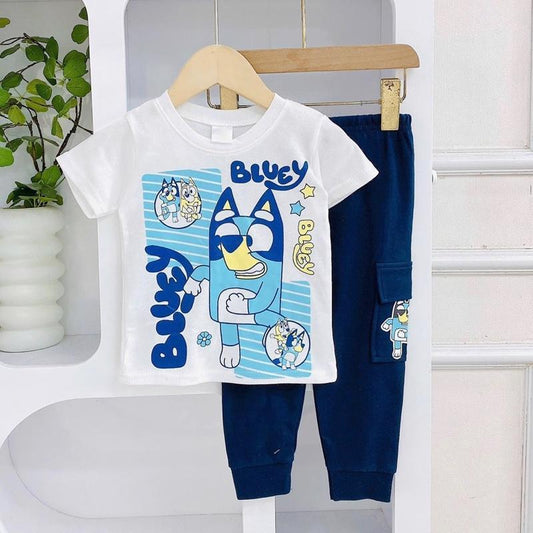 T-shirt and Cargo Pants Cotton Terno Set for 1-5 years old