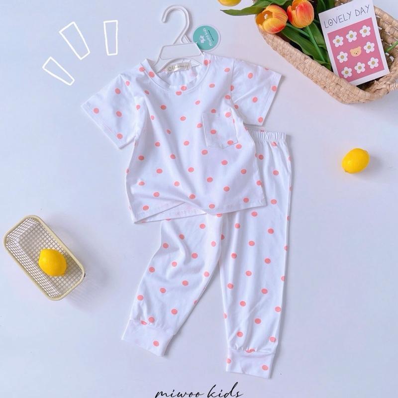 Miwoo Cotton Terno Tshirt with pocket and Pajama sleepwear Set for 1-5 years old