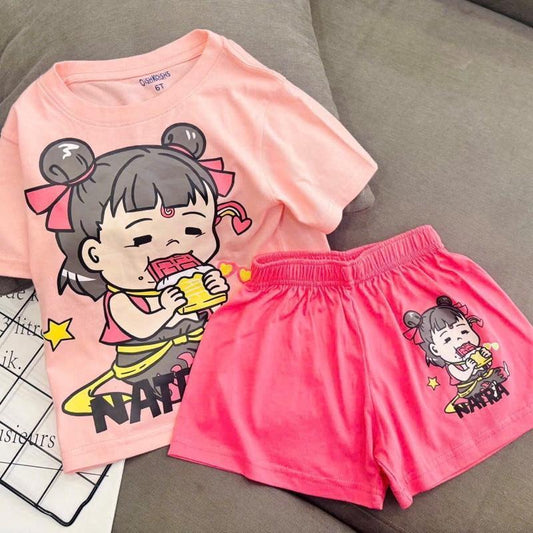 Premium Cotton terno character Tshirt and shorts set for 1-10 Years Old