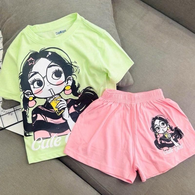 Premium Cotton terno character Tshirt and shorts set for 1-10 Years Old