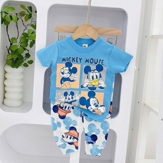 Colored Character Cotton Terno Tshirt and Pajama sleepwear set for 1-5 years old