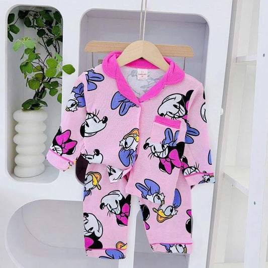 1-5 years old Cotton Terno Longsleeves Polo and Pajama sleepwear set for kids