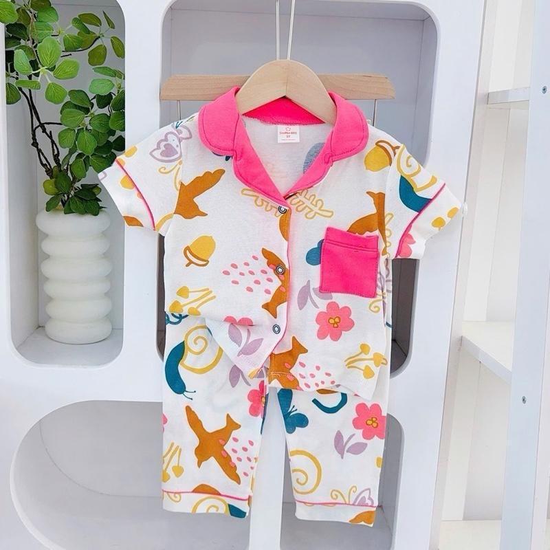 1-5 years old Cotton Terno Polo and Pajama sleepwear set for kids
