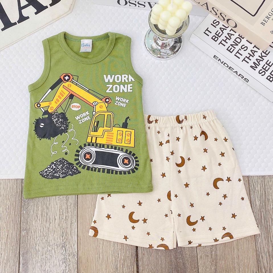 Premium cotton character sando and shorts set for 1-5 years old