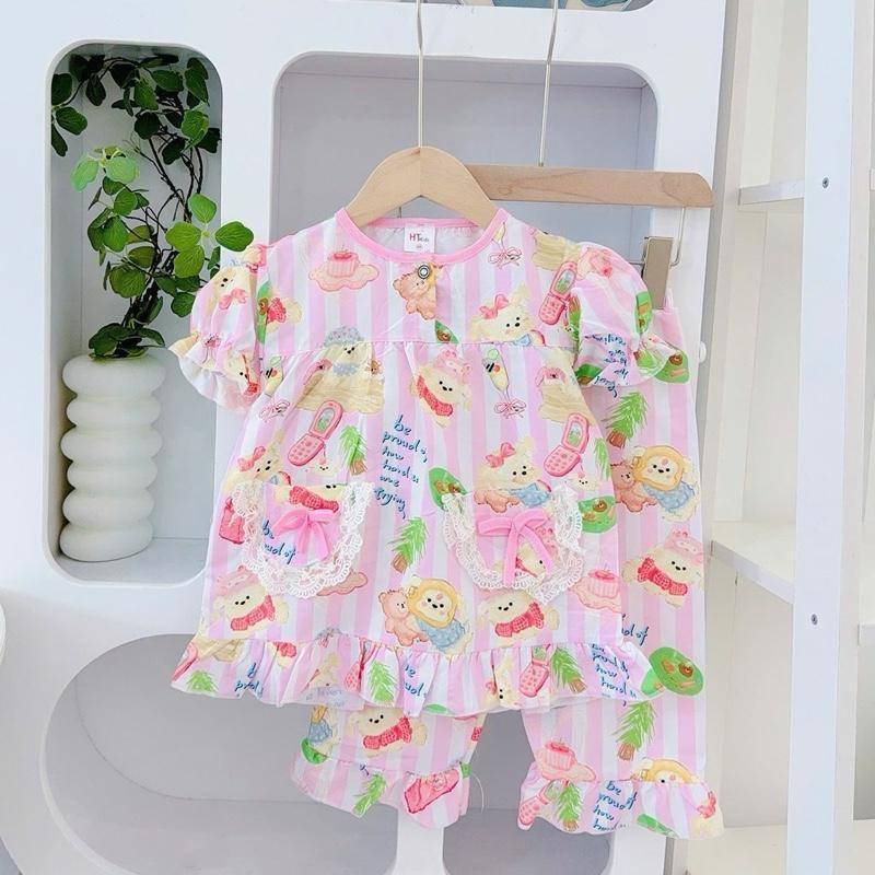HT Terno Ribbon Set Pajama Sleepwear set for 1-5 years old