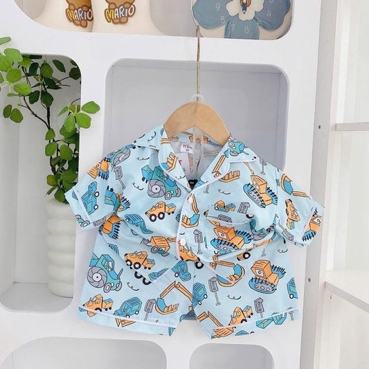HT Terno Polo and Shorts sleepwear set for 1-6 years old