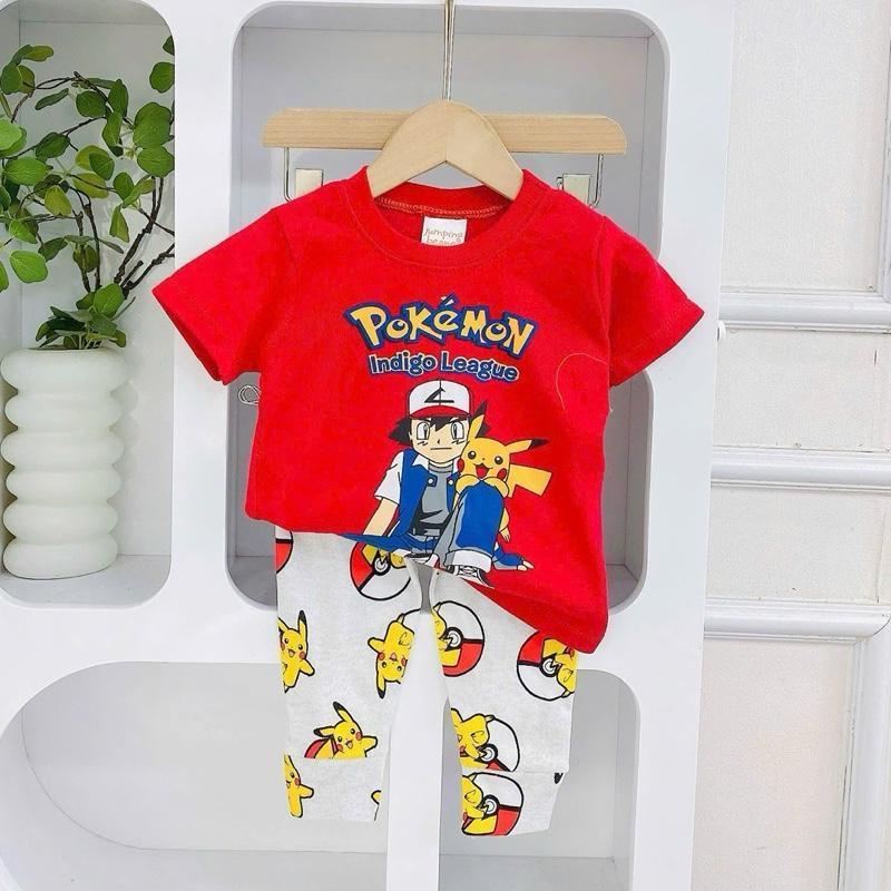 Colored Character Cotton Terno Tshirt and Pajama sleepwear set for 1-5 years old