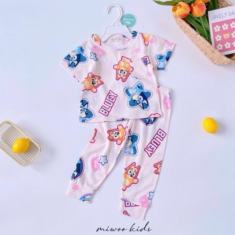 Miwoo Cotton Terno Tshirt with pocket and Pajama sleepwear Set for 1-5 years old