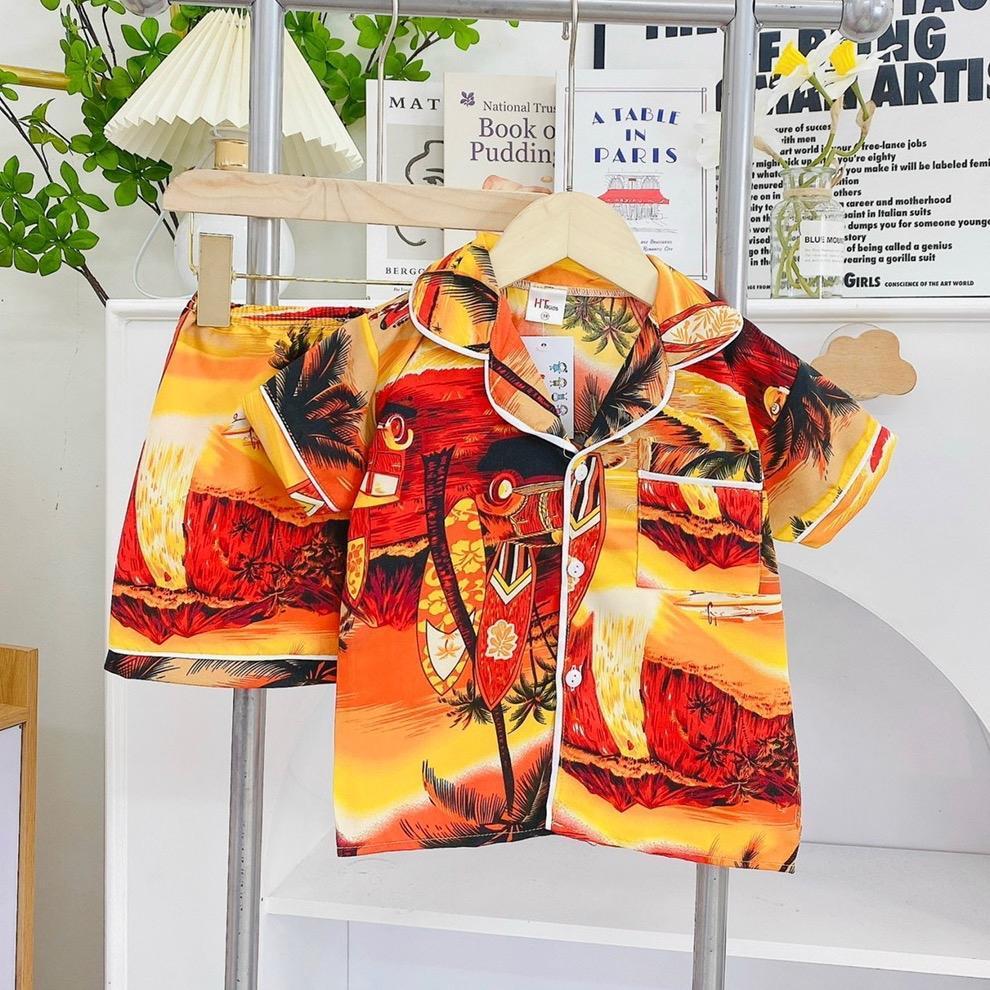 HT Terno Polo and Shorts sleepwear set for 1-6 years old