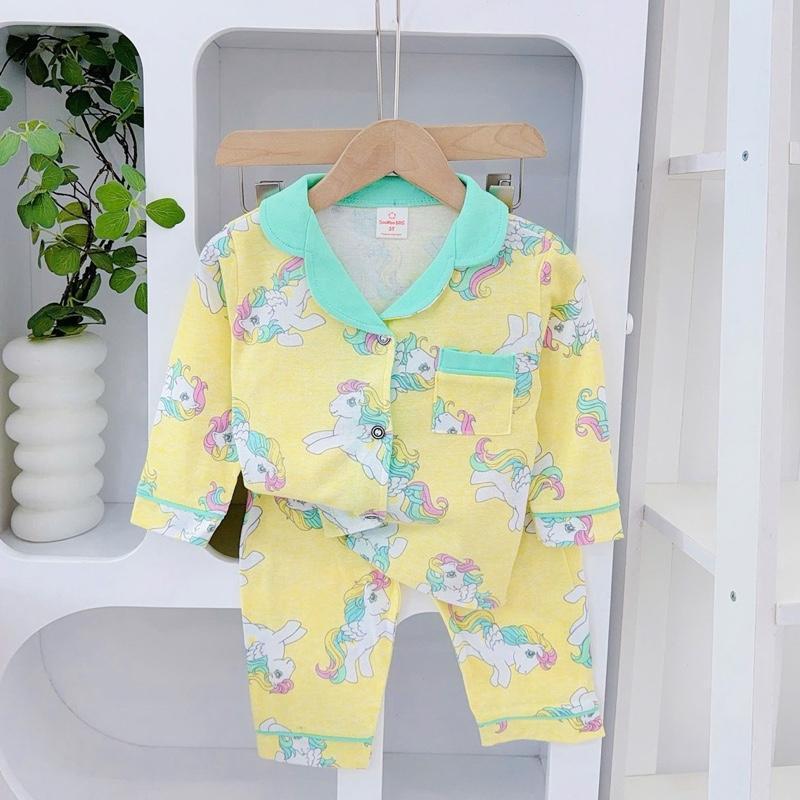 1-5 years old Cotton Terno Longsleeves Polo and Pajama sleepwear set for kids