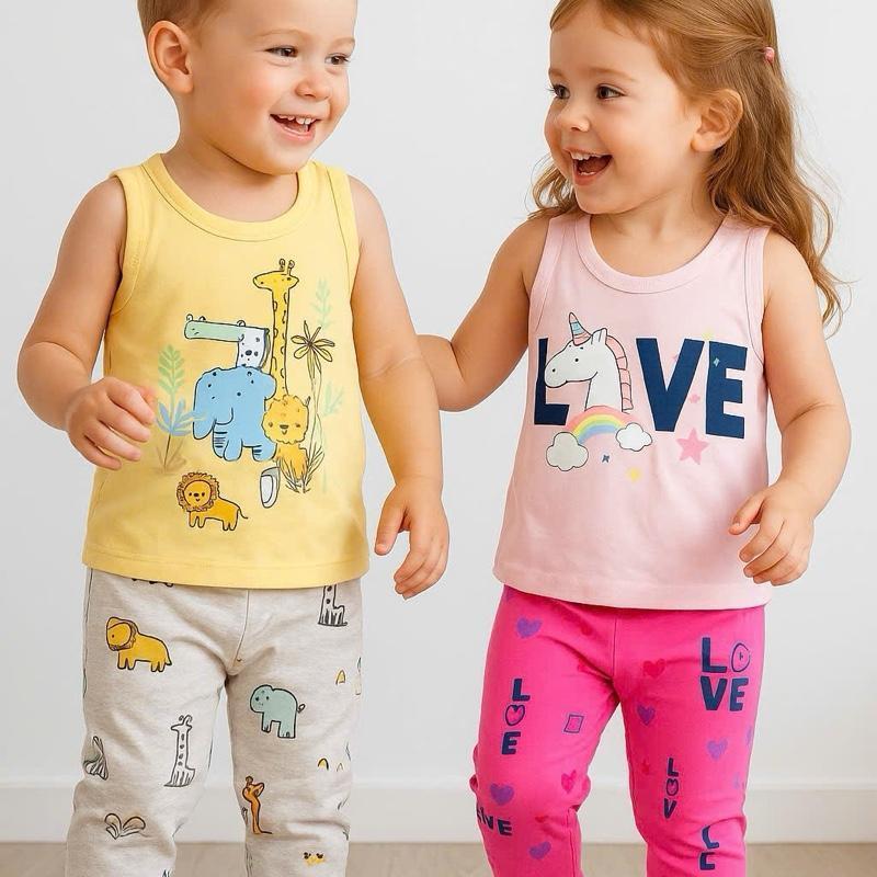 Colored Cotton Terno Sando and Pajama sleepwear set for 1-5 years old