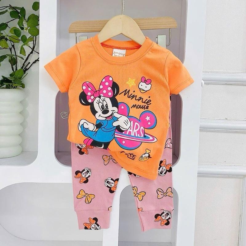 Colored Cotton Terno T-Shirt & Pajama Sleepwear Set for 1-5 years old