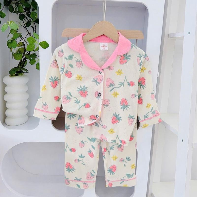 1-5 years old Cotton Terno Longsleeves Polo and Pajama sleepwear set for kids