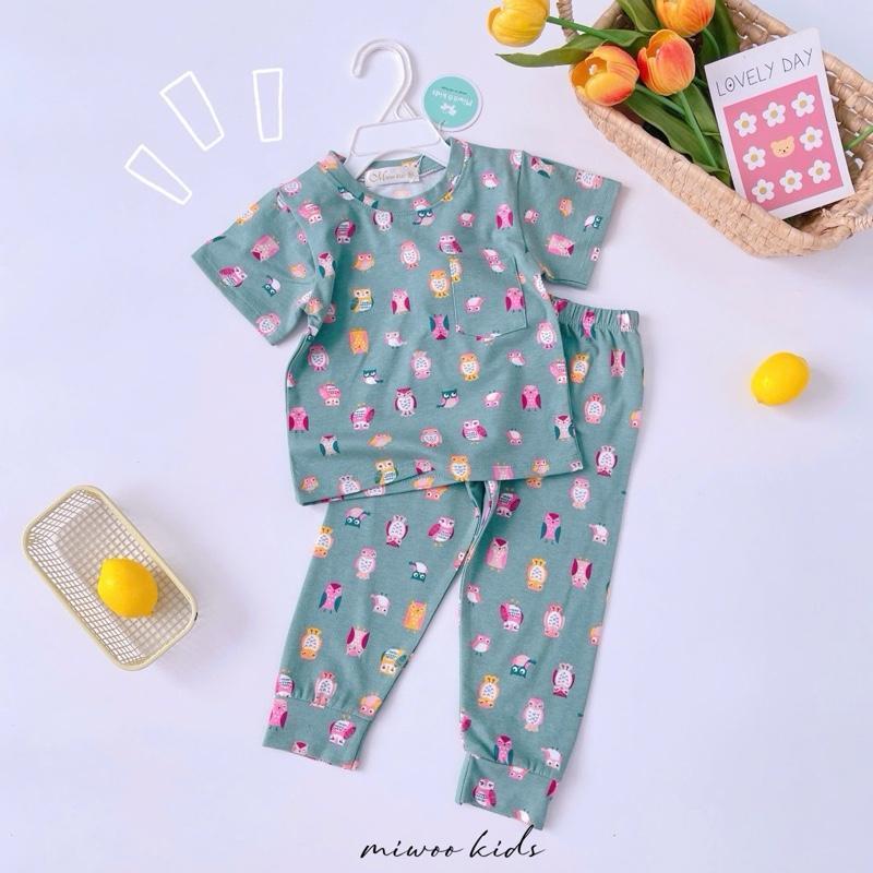 Miwoo Cotton Terno Tshirt with pocket and Pajama sleepwear Set for 1-5 years old