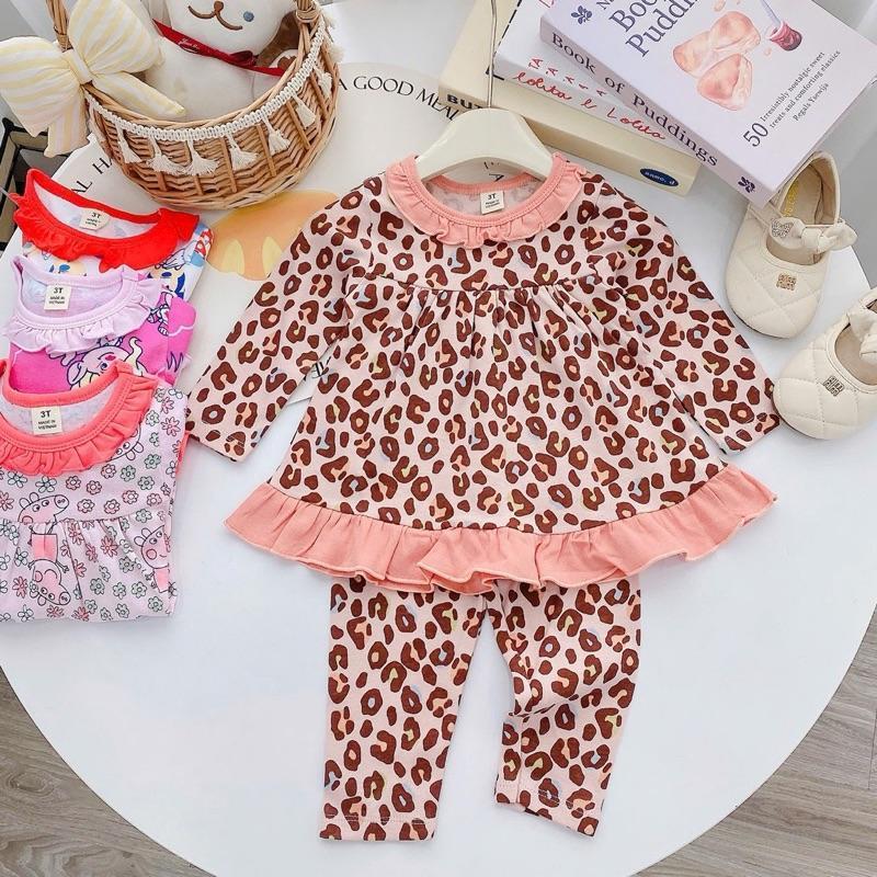 Ruffles Longsleeves Polo and Pajama Cotton sleepwear set for 1-5 years old