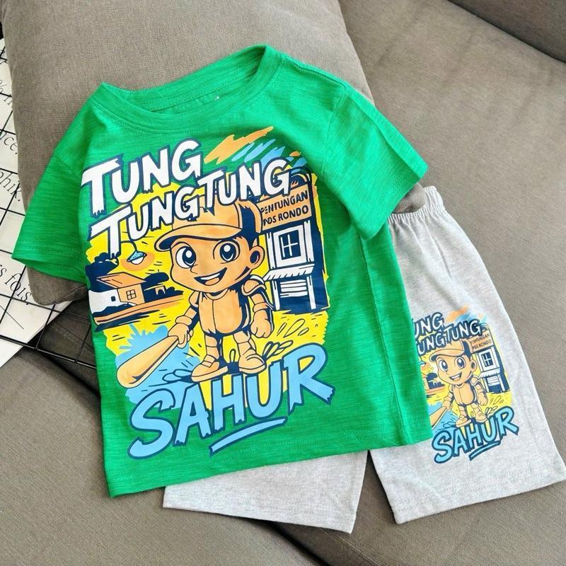 Premium Cotton terno character Tshirt and shorts set 1-10 Years Old