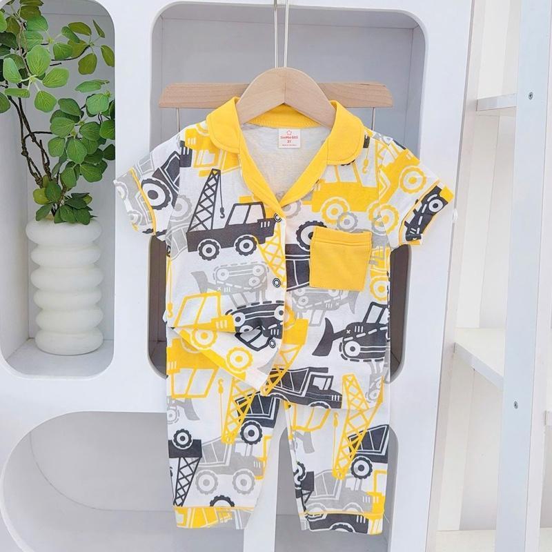1-5 years old Cotton Terno Polo and Pajama Sleepwear set for kids II