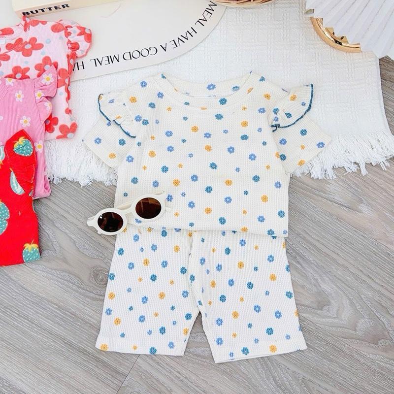Cotton Ruffles T-Shirt & Shorts Set for 1-5 years old