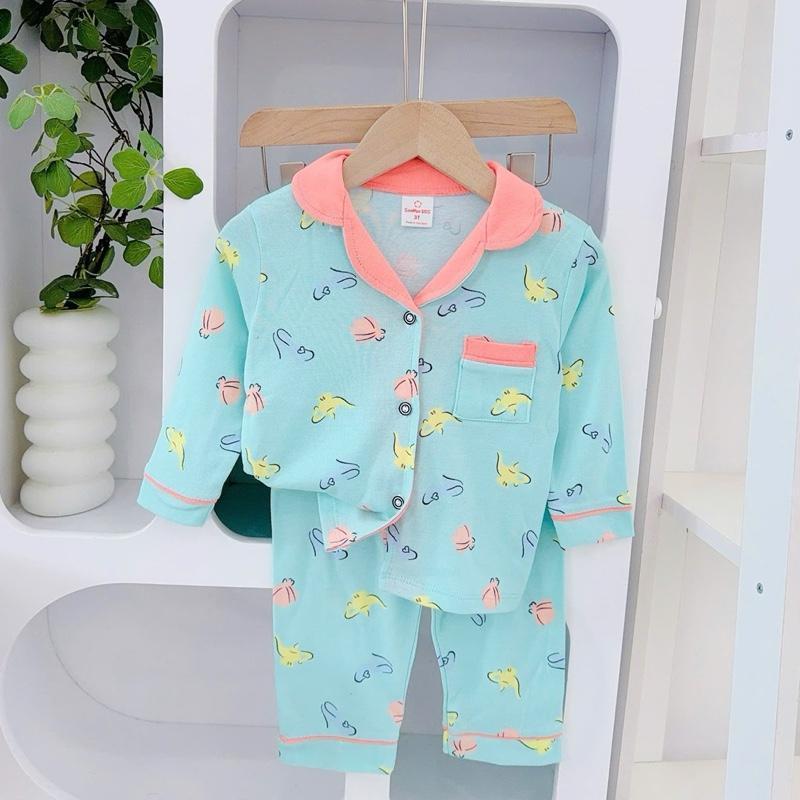 1-5 years old Cotton Terno Longsleeves Polo and Pajama sleepwear set for kids