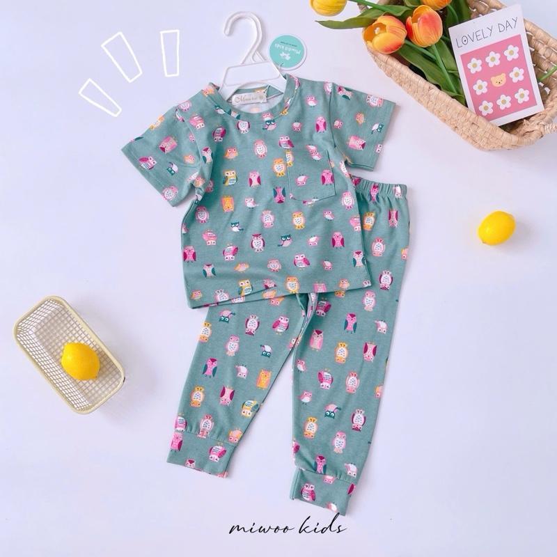 Miwoo Cotton Terno Tshirt with pocket and Pajama sleepwear Set for 1-5 years old