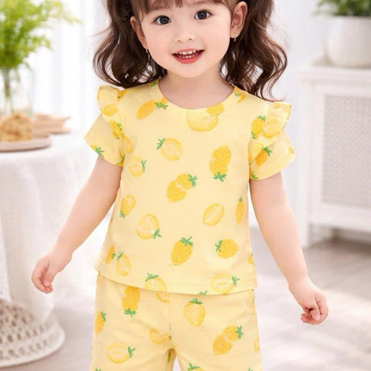 Baby Bizz 1-5 years old Cotton Ruffles T-Shirt & Shorts Set for Kids