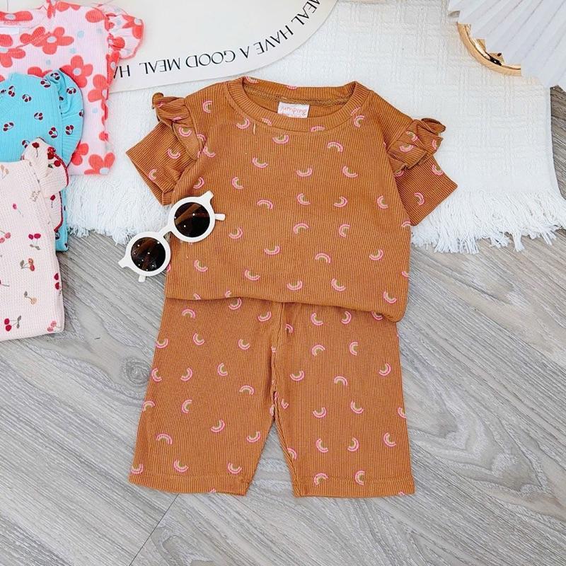 Cotton Ruffles T-Shirt & Shorts Set for 1-5 years old
