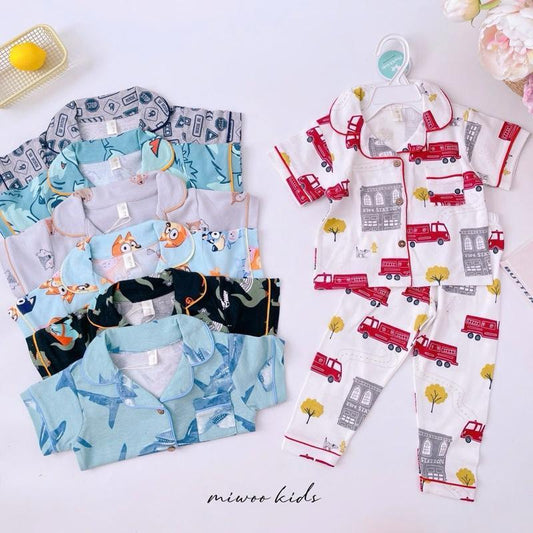 Miwoo Cotton Terno Polo and Pajama Sleepwear set for 1-5 years old