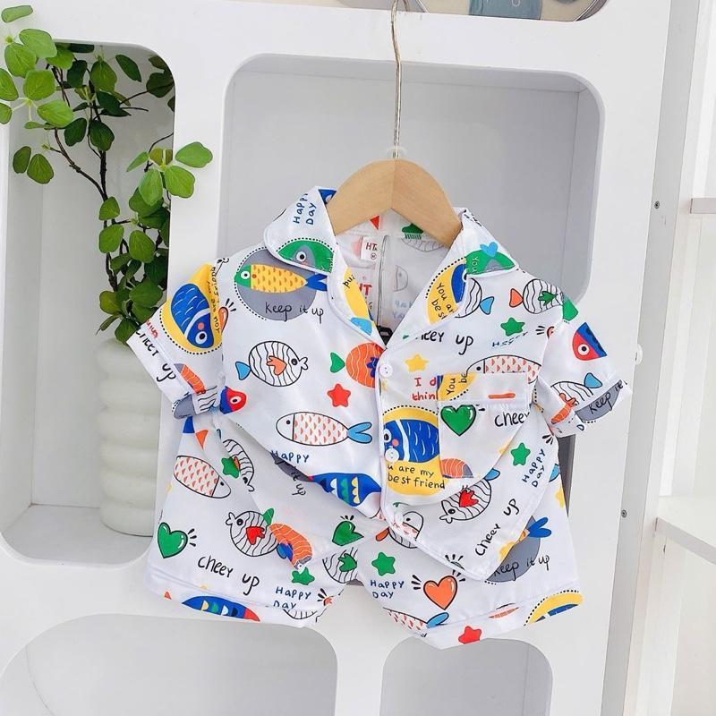 HT Terno Polo and Shorts sleepwear set for 1-6 years old
