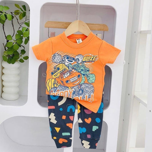 Colored Character Cotton Terno Tshirt and Pajama sleepwear set for 1-5 years old