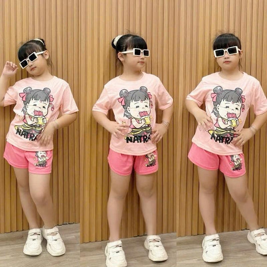 Premium Cotton terno character Tshirt and shorts set for 1-10 Years Old