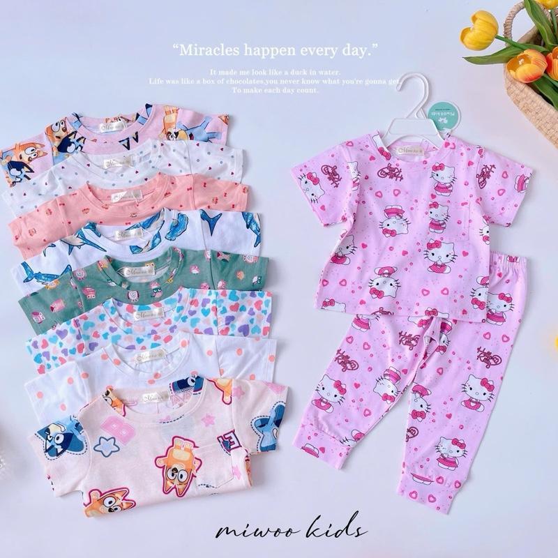 Miwoo Cotton Terno Tshirt with pocket and Pajama sleepwear Set for 1-5 years old