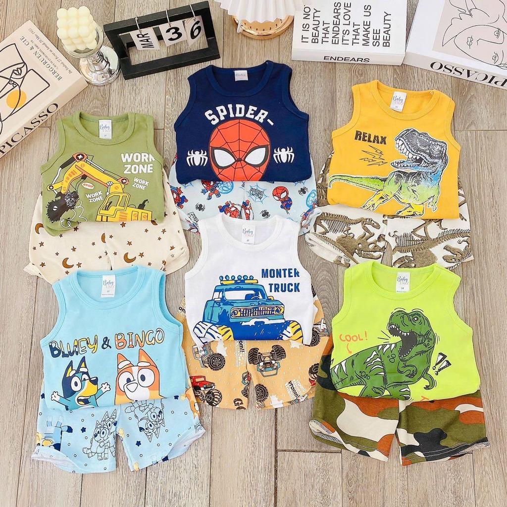 Premium cotton character sando and shorts set for 1-5 years old
