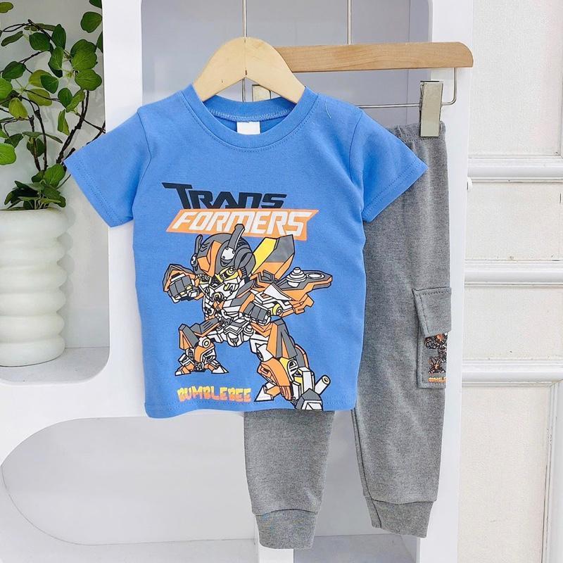 T-shirt and Cargo Pants Cotton Terno Set for 1-5 years old