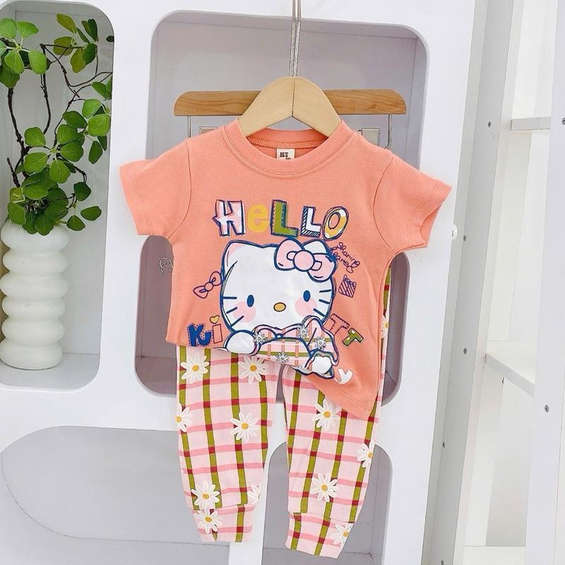 Colored Cotton Terno T-Shirt & Pajama Sleepwear Set for 1-5 years old