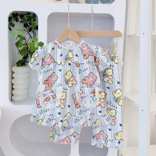 HT Terno Ribbon Set Pajama Sleepwear set for 1-5 years old