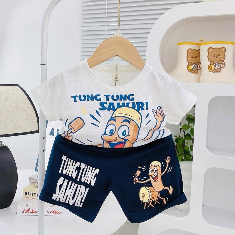 Cotton Terno Tshirt and Shorts OOTD set for 1-5 years old II