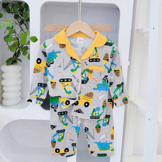 Cotton Terno Longsleeves Polo and Pajama sleepwear set for 1-5 y/o