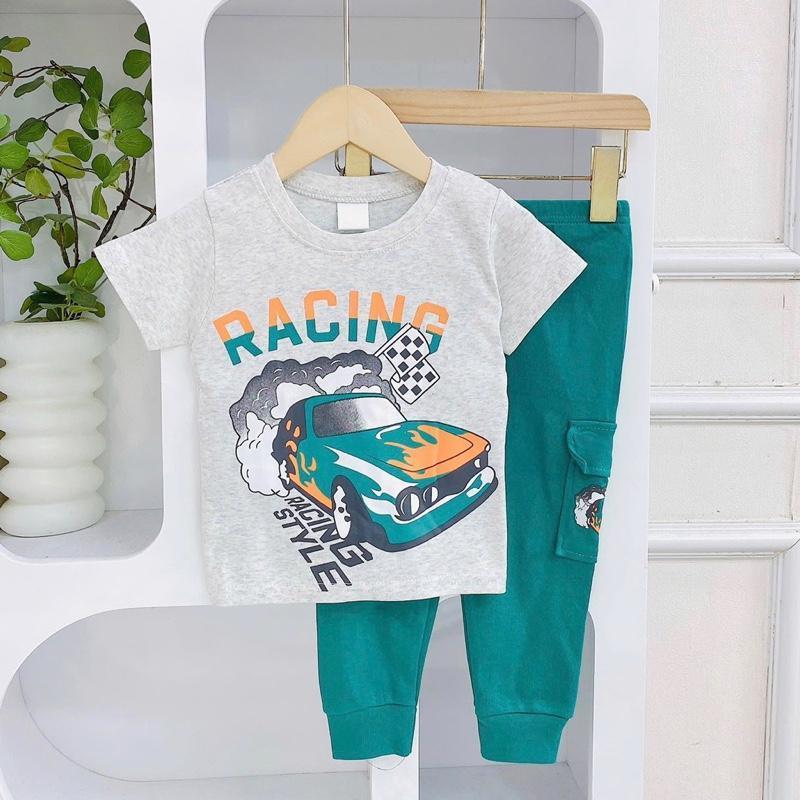 T-shirt and Cargo Pants Cotton Terno Set for 1-5 years old