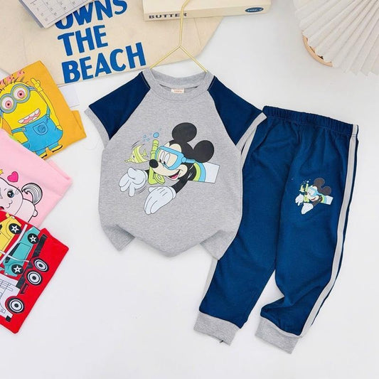 Colored T-Shirt & Jogger Set for 1-10 Years Old