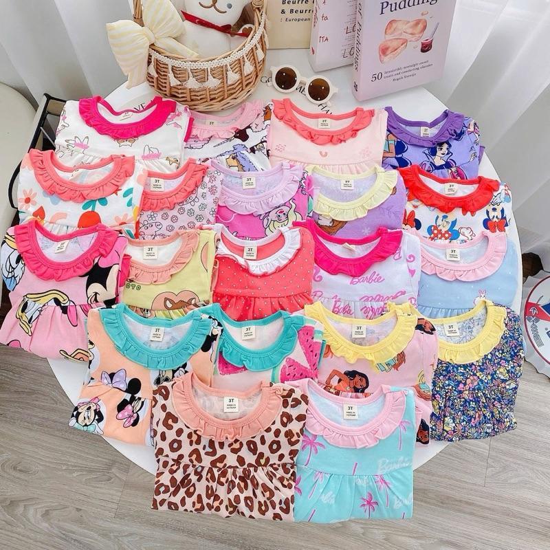 Ruffles Longsleeves Polo and Pajama Cotton sleepwear set for 1-5 years old