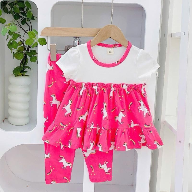 Ruffles and Pajama Cotton sleepwear set for 1-5 years old