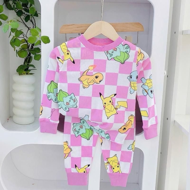 Cotton terno longsleeves polo and pajama sleepwear set for 1-5 years old