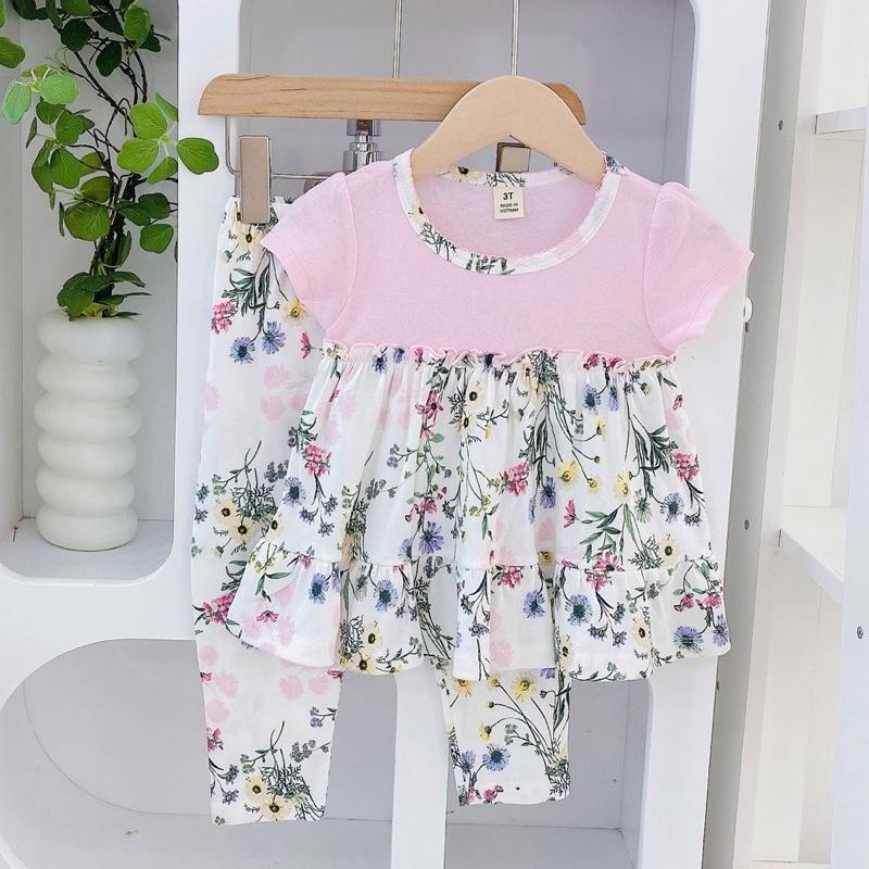 Ruffles and Pajama Cotton sleepwear set for 1-5 years old