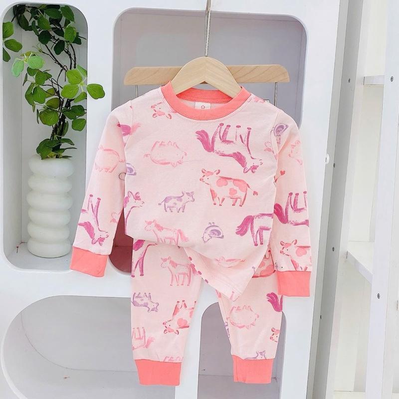 Cotton terno longsleeves polo and pajama sleepwear set for 1-5 years old