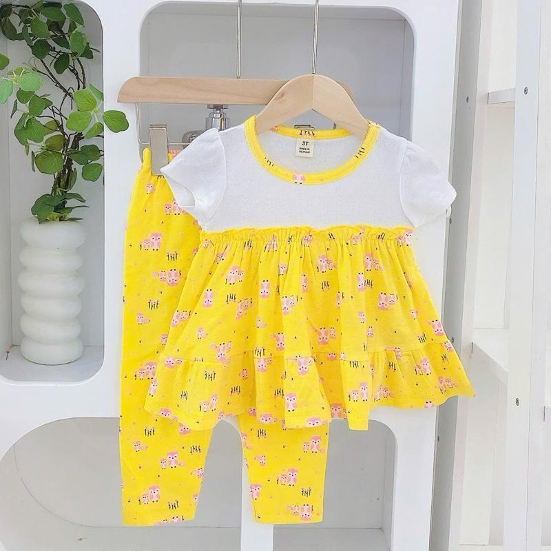 Ruffles and Pajama Cotton sleepwear set for 1-5 years old