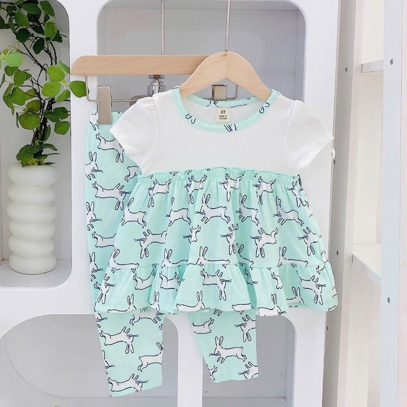 Ruffles and Pajama Cotton sleepwear set for 1-5 years old
