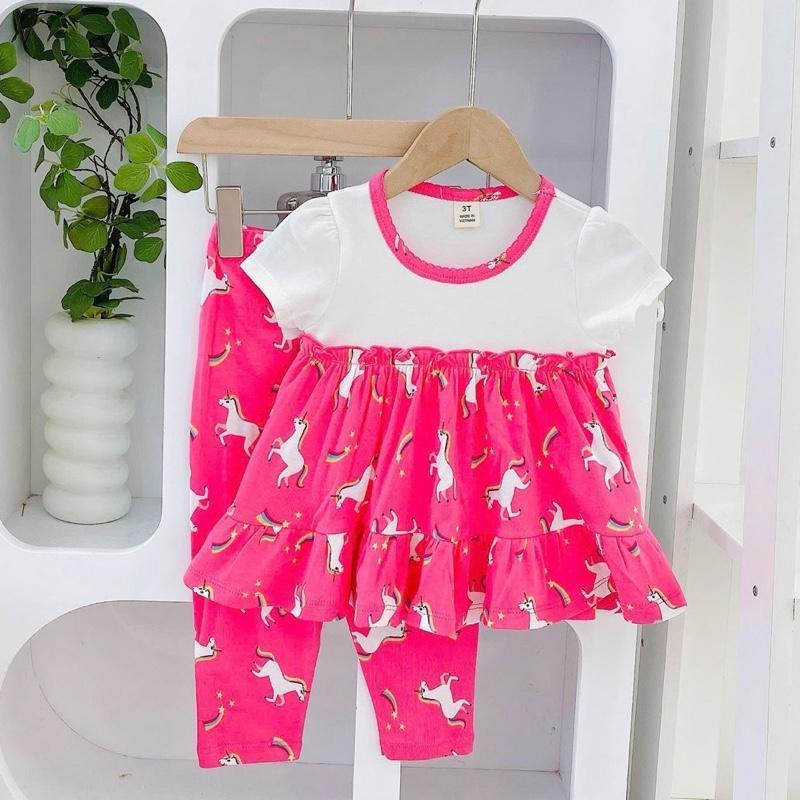 Ruffles and Pajama Cotton sleepwear set for 1-5 years old