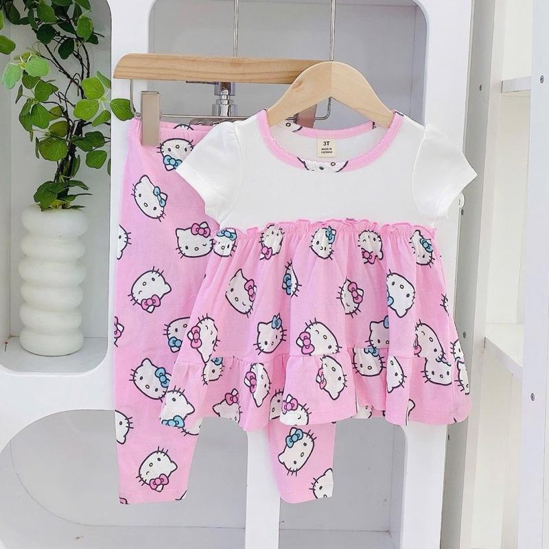 Ruffles and Pajama Cotton sleepwear set for 1-5 years old