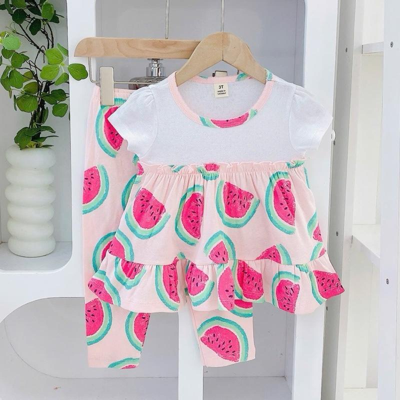 Ruffles and Pajama Cotton sleepwear set for 1-5 years old