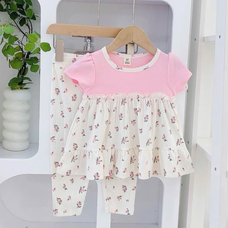 Ruffles and Pajama Cotton sleepwear set for 1-5 years old
